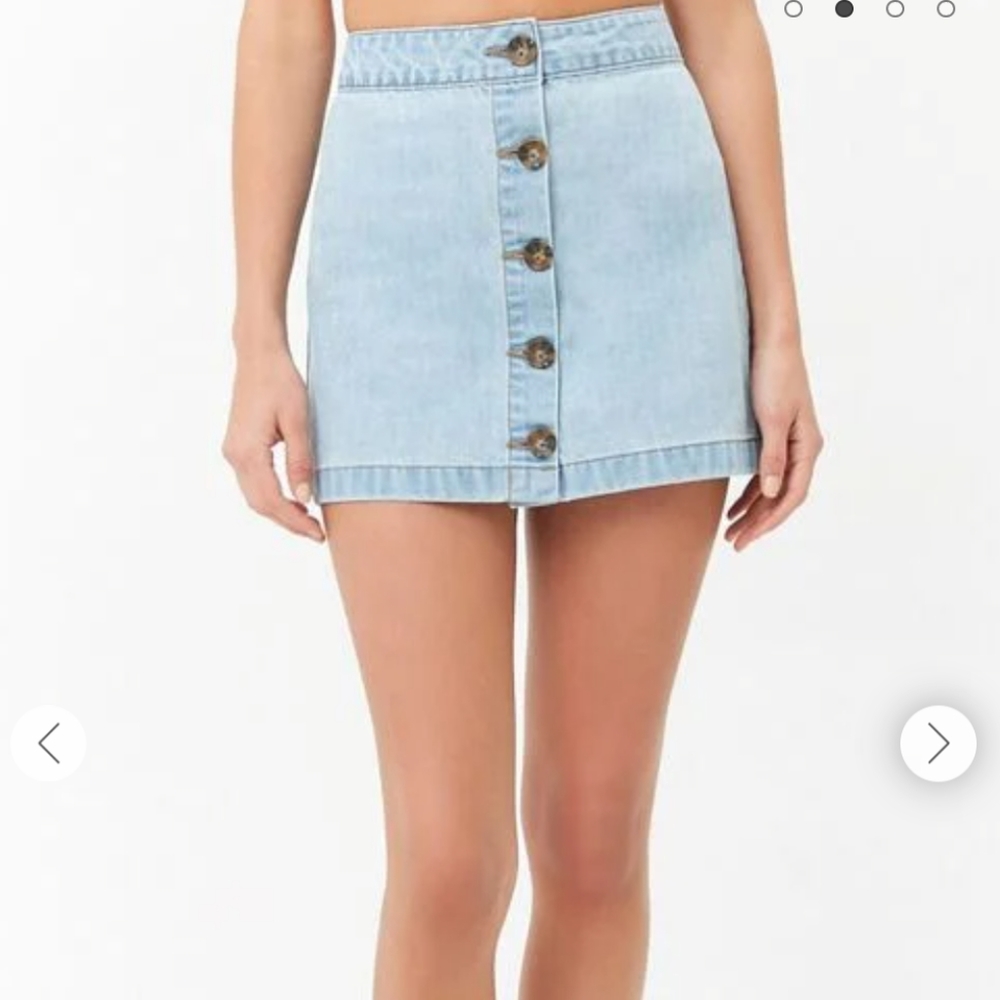 Forever 21 Denim Button Mini Skirt